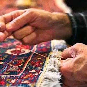 Restauration d'un tapis ancien à l'aiguille